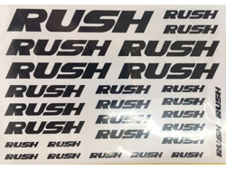 RUSH ロゴステッカー ホワイト&ブラック(各1枚 カット済み) [RU-0431]