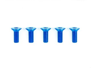 3×8mm ハイグレードアルミ六角皿ビス(ブルー・5本) [42330]
