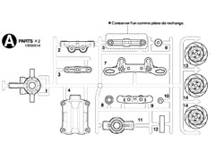 TT02D Aパーツ(2個) ※アフターパーツ※ [19000614]