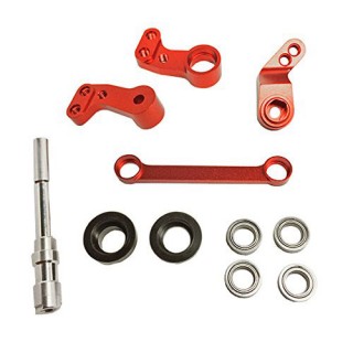 アルミステアリングクランクフルセット(レッド)(タミヤ CC-01用) [SCC-17R]]