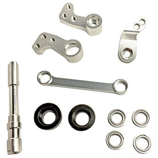 アルミステアリングクランクフルセット(シルバー)(タミヤ CC-01用) [SCC-17S]]