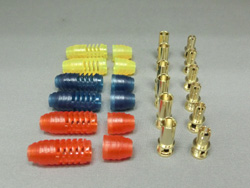 4mmコネクター端子 オスメス 各6個入/丸型ホルダー3色 各2セット [RME4812]