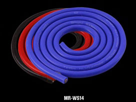 シリコン銀コード14ゲージ 黒,青,赤 3本セット [MR-WS14]