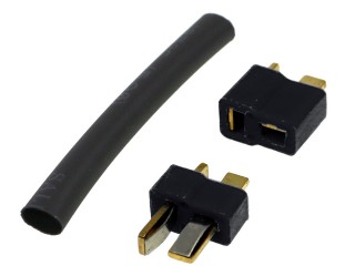 トップレーシング 2Pコネクター(オス1pcs/メス1pcs)(BK) [EG-2709LP-BK]