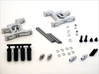 アルミフロント用ワイドサスアーム(シルバー)(タミヤ WR-02用) [SWR-31FS]