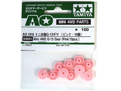 AO-1016 ミニ四駆G-13ギヤ(ピンク・10個) [94691]