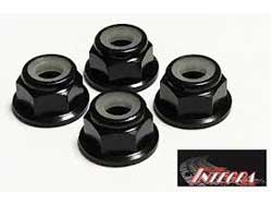 ドリフト用ハードナイロンナット M4 フランジ付ブラック [IP-005]