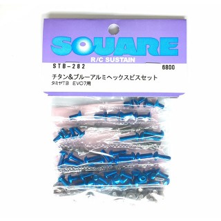 チタン&ブルーアルミヘックスビスセット(タミヤ TB EVO7用) [STB-282]]