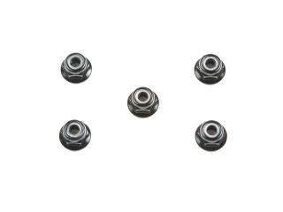 4mmアルミカラーフランジロックナット(ブラック 5個入) [OP-162]