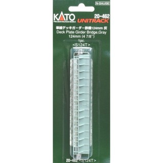 単線デッキガーダー鉄橋 124mm 灰 ＜S124T＞ [20-462]]
