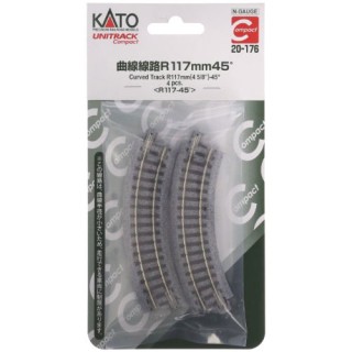 曲線線路 R117mm45° ＜R117-45°＞(4pcs) [20-176]]