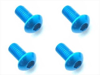 70-75ジュラルミンヘックスボタンビス 3×6(タミヤブルー) 4本入 [NAR-306TB]