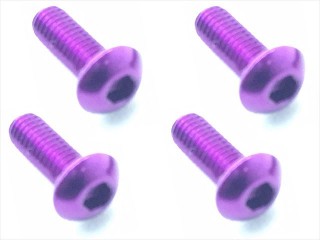 70-75ジュラルミンヘックスボタンビス 3×8(パープル) 4本入 [NAR-308P]