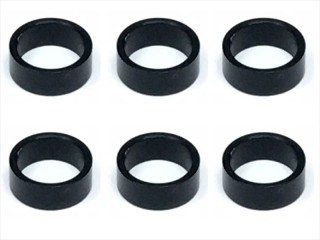 1/12レーシング用リア車幅調整カラー 3.0t(6個入) ブラック [SGE-4830BK]