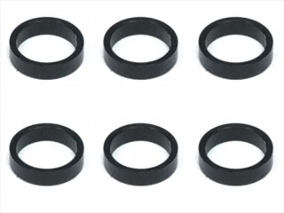 1/12レーシング用リア車幅調整カラー 2.0t(6個入) ブラック [SGE-4820BK]