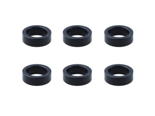 アルミカラー 6×4×2.0t ブラック(6pcs) [SGE-120BK]