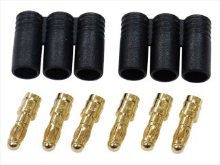 3連ハウジング付3.5ヨーロピアンコネクター ブラシレスモーター用 オス2セット [SGC-37M]