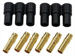 3連ハウジング付3.5ヨーロピアンコネクター ブラシレスモーター用 メス2セット [SGC-37F]