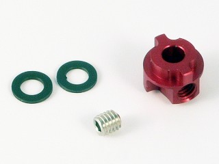 ミニッツ2WD用左後輪ホイルストッパー(レッド) [QT-080801-RD]