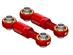 ピロボール付ショートステアリングロッド(25~30mm/レッド) [STR257R]