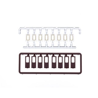 交換ドアセット(旧客用Hゴム窓大・茶・右開き4個・左開き4個) [0892]]