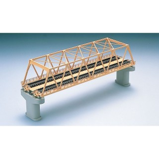 複線トラス鉄橋(F)(クリーム)(複線PC橋脚・2本付) [3053]]