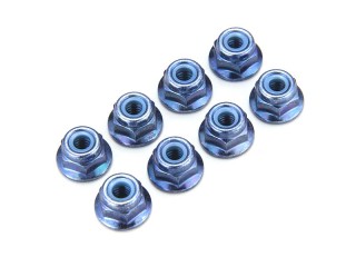 ナット(M4×5.6) フランジ ナイロン(スチール/ブルー/8入) [1-N4056FN-B]