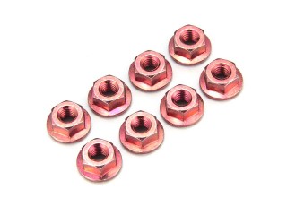 ナット(M4×4.5) フランジ(スチール/レッド/8入) [1-N4045F-R]