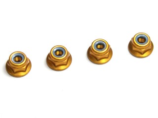 ナット(M4×4.5) フランジ ナイロン(アルミ/ゴールド/4入) [1-N4045FNA-G]