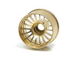 アルミ18本フィンタイプホイール(ワイド)(オフセット1.5)(ゴールド)(京商 MINI-Z MR015/02用) [WCG-115]