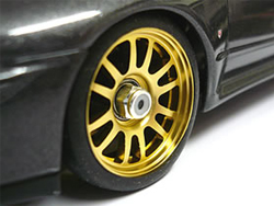 アルミ6本スポークホイール(ナロー)(オフセット1.5)(ゴールド)(京商 MINI-Z用) [NAG-115]