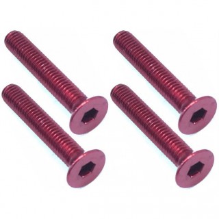 70-75ジュラルミンヘックス皿ビス 3×18(レッド) 4本入 [SAR-318R]]