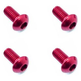 70-75ジュラルミンヘックスボタンビス 3×6(レッド) 4本入 [NAR-306R]]