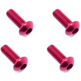 70-75ジュラルミンヘックスボタンビス 3×8(レッド) 4本入 [NAR-308R]]