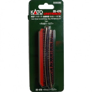 単線デッキガーダー曲線鉄橋 R481-15°(朱) ＜R481-15T＞(1pc) [20-470]]