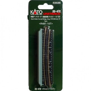 単線デッキガーダー曲線鉄橋 R481-15°(緑) ＜R481-15T＞(1pc) [20-471]]