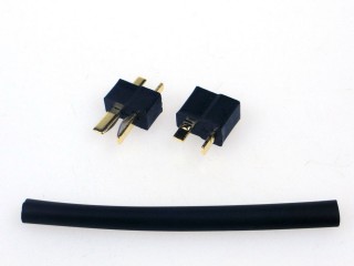 トップレーシング ミニ2Pコネクター オスメス1セット(BK) [EG-2302-BK]