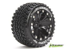 1/10接着済タイヤ(ST-HUMMER/フロント)(ベアリングハブ/ブラック/2pcs) [AV3209SBB]