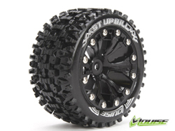 1/10接着済タイヤ(ST-UPHILL/リア)(1/2オフセット12mm六角ハブ/ブラック/2pcs) [AV3211SBH]