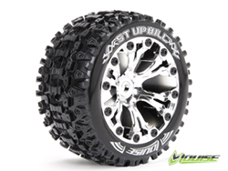 1/10接着済タイヤ(ST-UPHILL/リア)(1/2オフセット12mm六角ハブ/クローム/2pcs) [AV3211SCH]