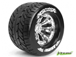 1/8接着済モンスタートラックタイヤ(MT-ROCKET)(0オフセット/クローム/2pcs) [AV3217C]