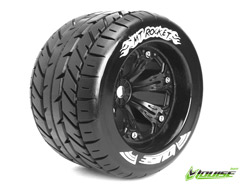 1/8接着済モンスタートラックタイヤ(MT-ROCKET)(1/2オフセット/ブラック/2pcs) [AV3217BH]