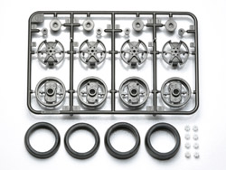 スーパーX・XXシャーシ 大径ワンウェイホイール(オフセット トレッドタイヤ付き) [94785]