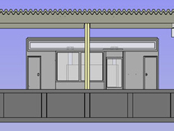 島式ホーム(都市型)コンビニエンスストア・照明付延長部 [4277]