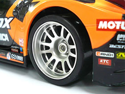 アルミ6本スポークホイール(ワイド)(オフセット3)(シルバー)(京商 MINI-Z用) [WAS-130]