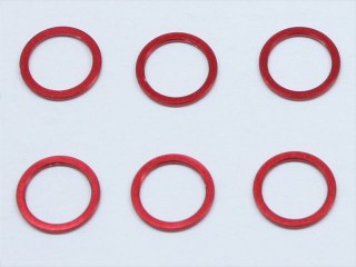 アルミカラー M5×6.4×1.5t(レッド) 6個入り [SGE-7515R]