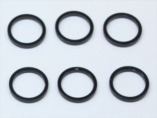 アルミカラー M6×7.4×1.5t(ブラック) 6個入り [SGE-8615BK]