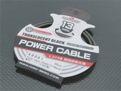 パワーケーブル 13AWG(60cm) スケルトンブラックチューブ [HS-48081]