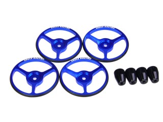 SP セッティングホイル 4mmナット付(4)：1/10Mシャーシ用(BL) [EG-3484-BL]