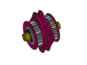 Sakura XI Sport用7075アルミギアアダプター&19Tアルミプーリー Ver.3 [SAK-XS304/V3/PK]